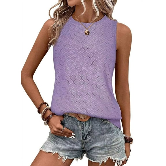 Tank Tops for Women Sleeveless Eyelet Shirts M