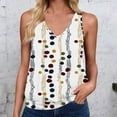 thumbnail image 1 of Tank Tops for Women Sleeveless Floral Printed V Neck T-shirt Beige S, 1 of 4