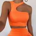 thumbnail image 1 of Tank Tops for Women Sleeveless Hanging Neck Summer Solid Camisoles Tank Orange S, 1 of 3
