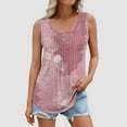 thumbnail image 1 of Tank Tops for Women Sleeveless Round Neck Floral Printing Summer Casual Tee Tank Multicolor L, 1 of 5