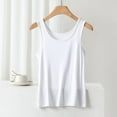 thumbnail image 1 of Tank Tops for Women Sleeveless Round Neck Solid Color Loose Thin Bottoming Home Shirt White XXL, 1 of 6