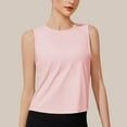 thumbnail image 1 of Tank Tops for Women Sleeveless Round-Neck Summer Solid Regular Casual Tank Pink S, 1 of 3