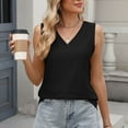 thumbnail image 1 of Tank Tops for Women Sleeveless V Neck Solid Loose Casual T-shirt Black XXL, 1 of 5