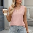 thumbnail image 1 of Tank Tops for Women Sleeveless V Neck Solid Loose Casual T-shirt Pink S, 1 of 5
