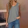 thumbnail image 1 of Tank Tops for Women Sleeveless V-neck Solid Color Loose Casual Camisole Gray S, 1 of 6