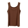 thumbnail image 1 of Tank Tops for Women,Soft Stretchy U Neck Camisole Tank Top For Comfortable Daily Wear And Layering Basic Piece,Camisole Tops for Women,Coffee,M, 1 of 4