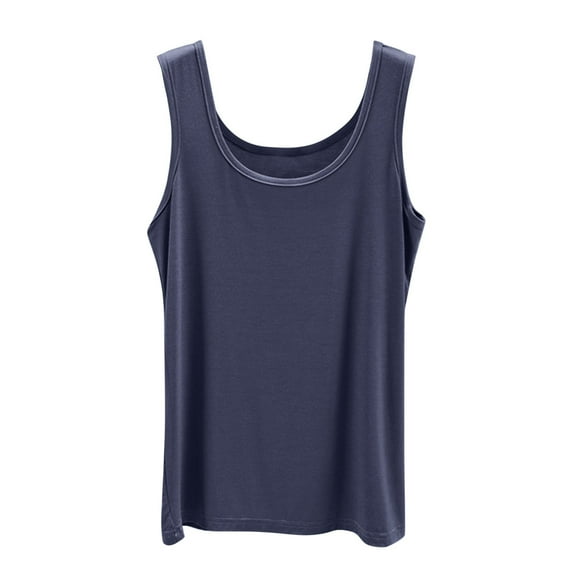 Tank Tops for Women,Soft Stretchy U Neck Camisole Tank Top For Comfortable Daily Wear And Layering Basic Piece,Camisole Tops for Women,Dark Blue,L