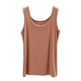 thumbnail image 1 of Tank Tops for Women,Soft Stretchy U Neck Camisole Tank Top For Comfortable Daily Wear And Layering Basic Piece,Camisole Tops for Women,Khaki,M, 1 of 4