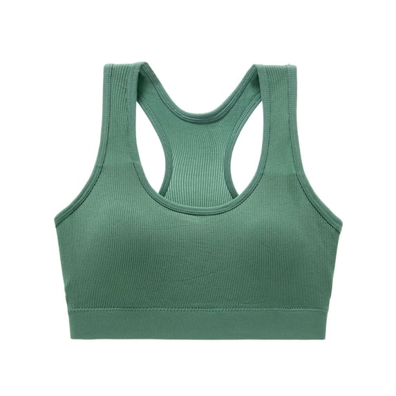 Xijirk Tank Tops Solid Color Push Up Sports Bra Yoga Running Fitness Vest Shockproof Support Underwear Camisole Tops for Women,Green,One Size