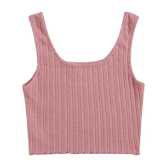 Tank Tops for Women Solid Sleeveless Cropped Pullover Vests