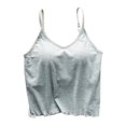 thumbnail image 1 of Tank Tops for Women Solid Thread Detail Built In Padded Sleeveless Layering Sling Tank Top Womens Tops, 1 of 5