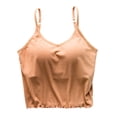 thumbnail image 1 of Tank Tops for Women Solid Thread Detail Built In Padded Sleeveless Layering Sling Tank Top Womens Tops, 1 of 5