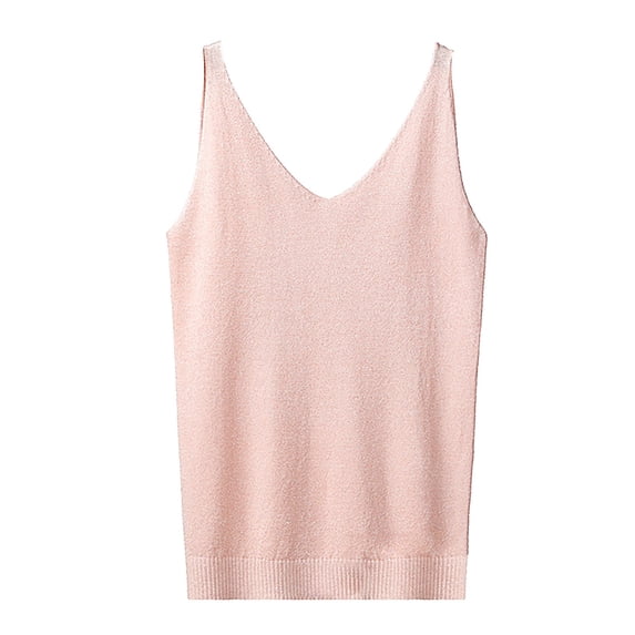 Tank Tops for Women Solid V Neck Sequin Camisol Shapewear