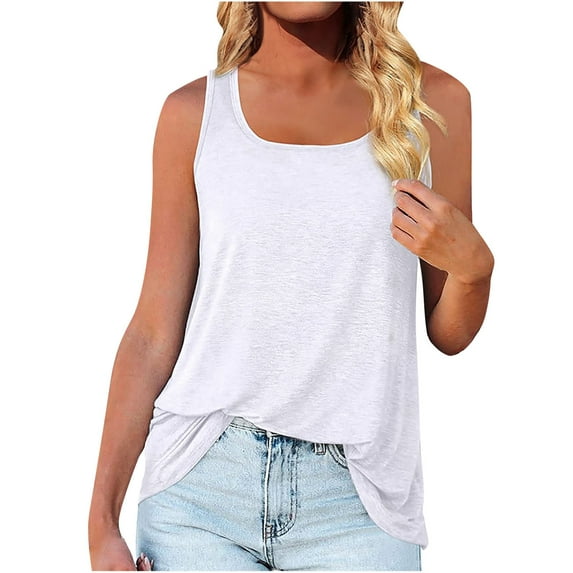 Tank Tops for Women Square Neck Sleeveless Vest Shirts Solid Color Casual Loose Comfy Summer Basic Blouses Tee