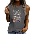 thumbnail image 1 of Tank Tops for Women Summer Casual Round Neck Short Sleeved Printed Graphic Tees Loose Sleeveless T Shirt, 1 of 4