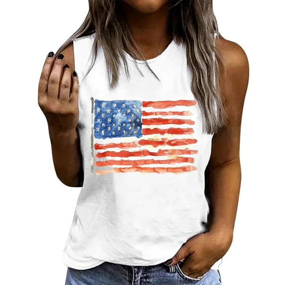 Tank Tops for Women Summer Casual Short Sleeved Round Neck Loose Sleeveless T Shirt Graphic Tees