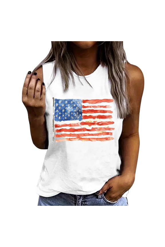 Tank Tops for Women Summer Casual Short Sleeved Round Neck Loose Sleeveless T Shirt Graphic Tees