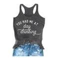 thumbnail image 1 of Tank Tops for Women,Summer Letter Printed Round Neck Sleeveless Tank Top,Tank Top for Women,Z02 Grey,XL, 1 of 4