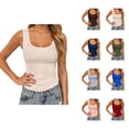 thumbnail image 1 of Tank Tops for Women Summer Scoop Neck Slim Fit Ribbed Plain Sleeveless Shirt Casual Basic Tanks, 1 of 5