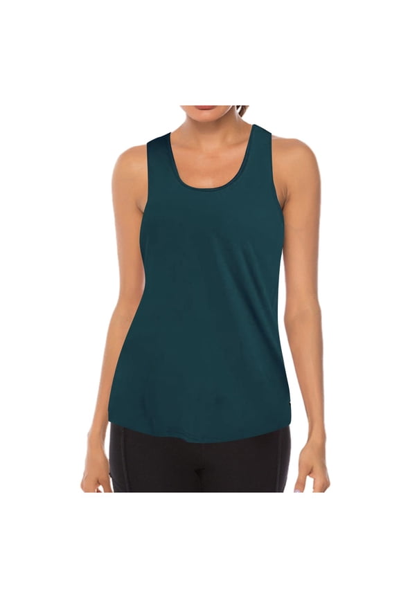 Tank Tops for Women Summer Sleeveless Workout O-Neck Breathable Backless Yoga Top