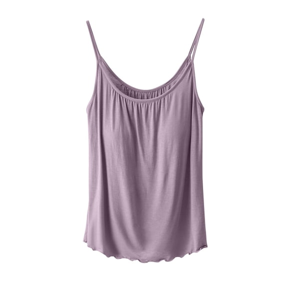 Tank Tops for Women Tank Top Sleeveless Tops With Built In Bras Shelf Bra Padded Shirt Casual Tanks Loose Fit Tank Tops