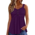 thumbnail image 1 of Tank Tops for Women Thick Strap Backless Button Spliced Summer Tops, 1 of 5