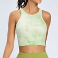 thumbnail image 1 of Tank Tops for Women Tie-Dye Printing Sleeveless Round-Neck Casual Sports Yoga Cover Shirt Top Green M, 1 of 5