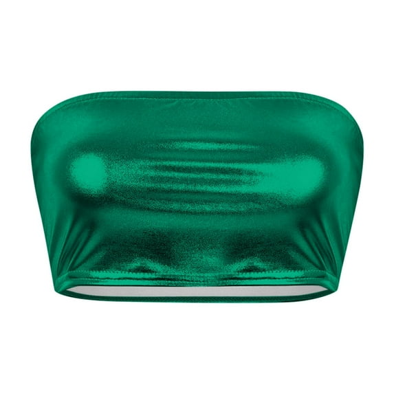 Tank Tops for Women,Tube Performance Solid Color Bandeau Wrap Chest Nightclub Show Wear,Camisole Tops for Women,Green,M