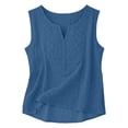 thumbnail image 1 of Tank Tops for Women V Neck Cotton Linen Loose Fit Sleeveless Summer Tops, 1 of 5