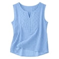 thumbnail image 1 of Tank Tops for Women V Neck Cotton Linen Loose Fit Sleeveless Summer Tops, 1 of 5