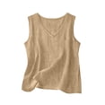thumbnail image 1 of Tank Tops for Women V Neck Cotton Linen Loose Sleeveless Casual Tops Summer Tops, 1 of 4