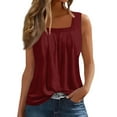 thumbnail image 1 of Tank Tops for Women Vintage Print Ruched Loose Flowy Sleeveless Tops, 1 of 3