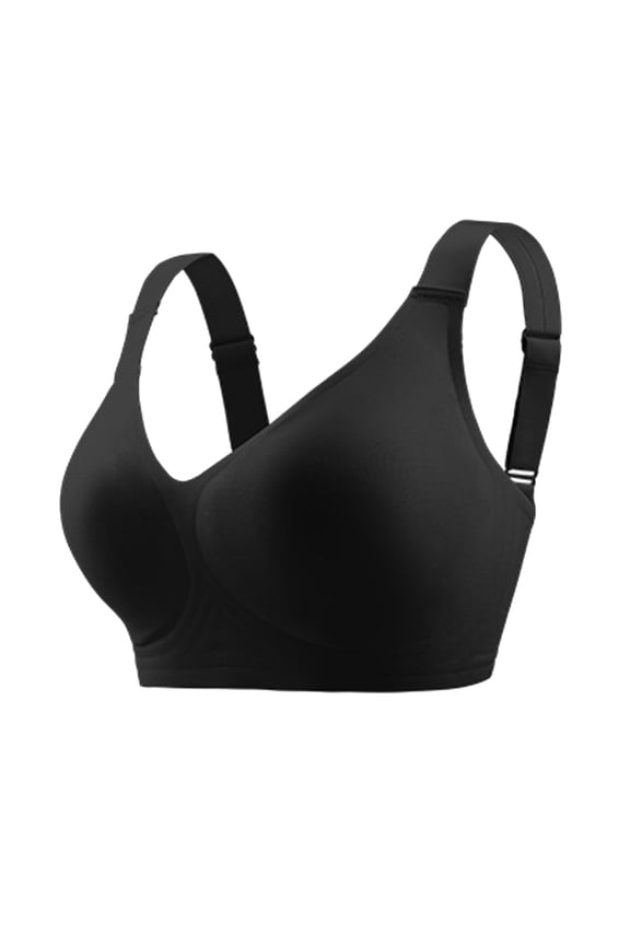 Tank Tops Wireless Full Coverage Support Bra Comfortable Seamless Push Up T-Shirt Everyday Wear Camisole Tops for Women,Black,M