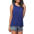 thumbnail image 1 of Tank Tops for Women Women's Fashion Round Neck Casual Solid Color Sleeveless Back Button T-Shirt Tank Top Kagetolytai Royal Blue M, 1 of 5