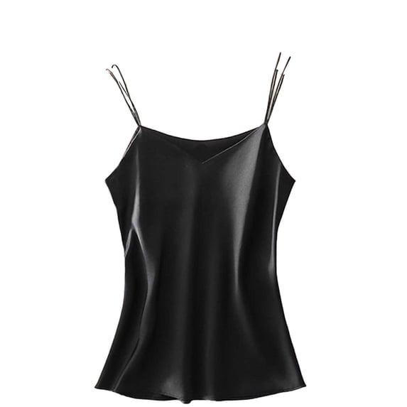 Tank Tops for Women, Womens Silk Satin Tank Tops V Neck Camisole Spaghetti Strap Top Summer Basic Blouse
