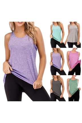 Tank Tops for Women Workout Sleeveless Athletic Tank Tops Crewneck Basic Undershirt Running Yoga Active Shirts Plus Size Racerback Breathable Tee