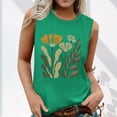 thumbnail image 1 of Tank Tops for Women under $4.98 no boundari Sleeveless Floral Print Round Neck Summer Printed Top Green XL, 1 of 5