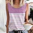 thumbnail image 1 of Tank Tops for Women under $4.98 no boundari Striped Tank Top Sleeveless Scoop Neck Loose Fit Color Block Tops 2025 Fashion Clothes Pink XL, 1 of 4