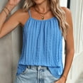 thumbnail image 1 of Tank Tops for Women under $4.98 no boundari Suspenders V-Neck Solid Color Summer Blouse Casual Shirt Sky Blue XL, 1 of 5