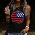 thumbnail image 1 of Tank Tops for Women under $5 Independence Day Sleeveless Round Neck Summer Casual Loose T-Shirt Black S, 1 of 4