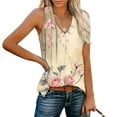 thumbnail image 1 of Tank Tops for Women under $5 Plus Size Clearance Sleeveless Printed V-neck Pullover Side Slit Loose Casual Top Multicolor L, 1 of 6