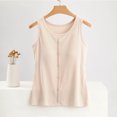thumbnail image 1 of Tank Tops for Women under $5 Plus Size with Chest Cushion Summer Casual Solid Color Loose Round-neck Camisoles Tank Beige XXL, 1 of 5