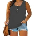 thumbnail image 1 of Tank Tops for Women under $5 Plus Size Round-Neck Lace Sleeveless Casual Loose Summer Tunic Tank, 1 of 6