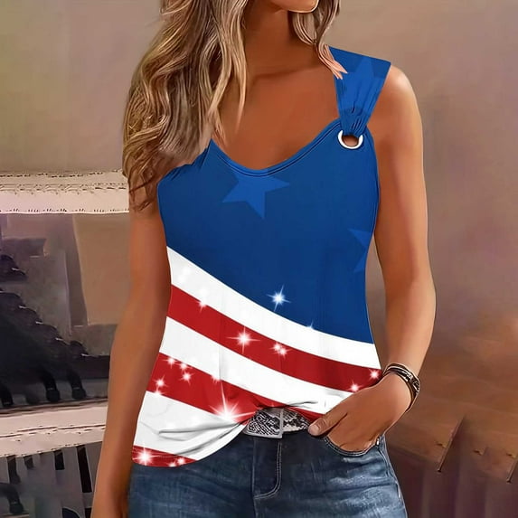 Tank Tops for Women under $5 Plus Size Solid Color Camisole Loose T-shirt Red XXL