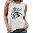 thumbnail image 1 of Tank Tops for Women under $5 Sleeveless Round Neck Bee Printed Casual Tank Multicolor, 1 of 4