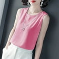 thumbnail image 1 of Tank Tops for Women under $5 Sleeveless Round-Neck Casual Oversize Solid Color Blouse Tank Pink L, 1 of 3