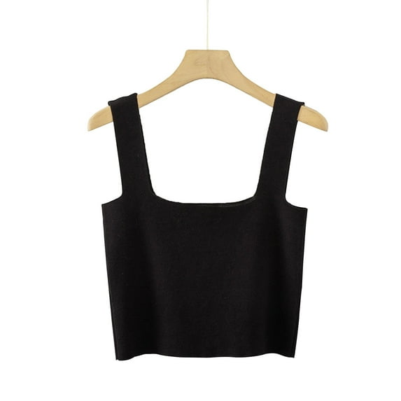 Tank Tops for Women under $5 Sleeveless Round Neck Tank Ladies Summer Printed Top Black Free Size