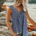 thumbnail image 1 of Tank Tops for Women under $5 V Neck Sleeveless Printed Vest Casual T-shirt, 1 of 6
