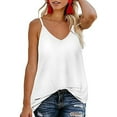 thumbnail image 1 of Tank Tops for Women under $5 V-Neck Sleeveless Summer Solid Loose Blouse White XL, 1 of 6