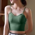 thumbnail image 1 of Tank Tops for Women with Built in Bra Solid Color Base Chest Wrapped Tank Top Green M, 1 of 4